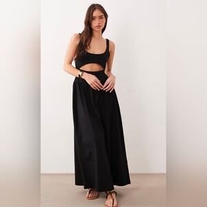ASOS Black Maxi Skirt with Cutout Waistband